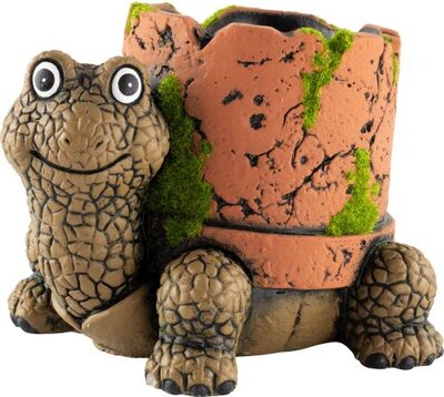 Cement Turtle Planter with Clay Pipe 13cm