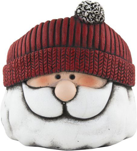 FLY67101 Cement Planter Woolly Hat Father Xmas