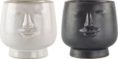 Nordic Face Ceramic Planters 14cm
