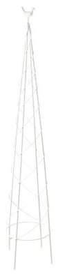 Metal Garden Obelisk with Bird (White) 1.27m