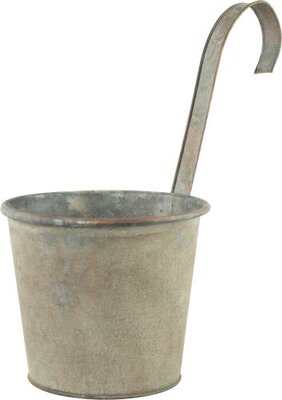 Tin Hanging Pot Vintage Whitewash 19cm