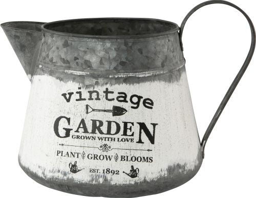 Tin Jug Vintage Garden Planter 20cm