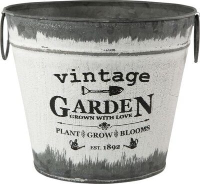 Tin Pail Vintage Garden Planter (Large / Medium)